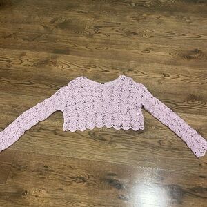 FREE PEOPLE CROCHET CROP SWEATER